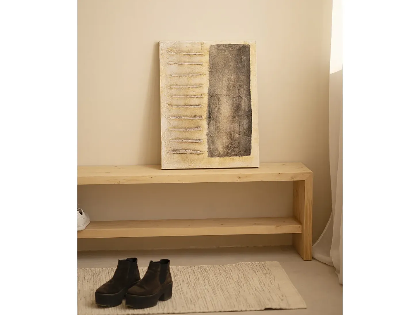 Cuadro decorativo sobre lienzo de algodón pintado artesanalmente con pintura al oleo sin marco de 80x100cm - ELENA - DECOWOOD