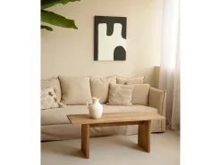 Cuadro decorativo sobre lienzo de algodón con marco de madera marrón oscuro pintado artesanalmente con pintura al oleo de 100x150cm - KIKA - DECOWOOD
