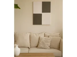 Cuadro decorativo sobre lienzo de algodón con marco de madera negro pintado artesanalmente con pintura al oleo de 80x100cm - PRISMA - DECOWOOD