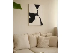 Cuadro decorativo sobre lienzo de algodón con marco de madera marrón claro pintado artesanalmente con pintura al oleo de 100x150cm - MISIA - DECOWOOD