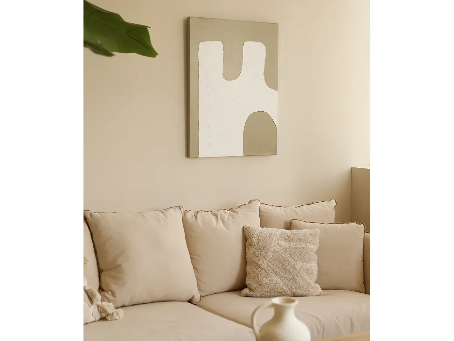 Cuadro decorativo sobre lienzo de algodón con marco de madera marrón claro pintado artesanalmente con pintura al oleo de 60x80cm - KIKA - DECOWOOD