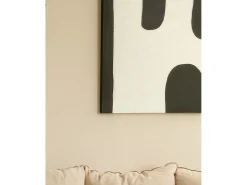 Cuadro decorativo sobre lienzo de algodón con marco de madera marrón claro pintado artesanalmente con pintura al oleo de 60x80cm - KIKA - DECOWOOD