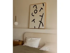 Cuadro decorativo sobre lienzo de algodón con marco de madera negro pintado artesanalmente con pintura al oleo de 80x100cm - VIRGINIA - DECOWOOD