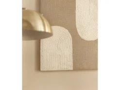 Cuadro decorativo sobre lienzo de lino con marco de madera marrón oscuro pintado artesanalmente con pintura al oleo de 80x100cm - NIKI - DECOWOOD