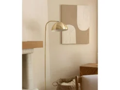 Cuadro decorativo sobre lienzo de lino con marco de madera marrón claro pintado artesanalmente con pintura al oleo de 60x80cm - NIKI - DECOWOOD
