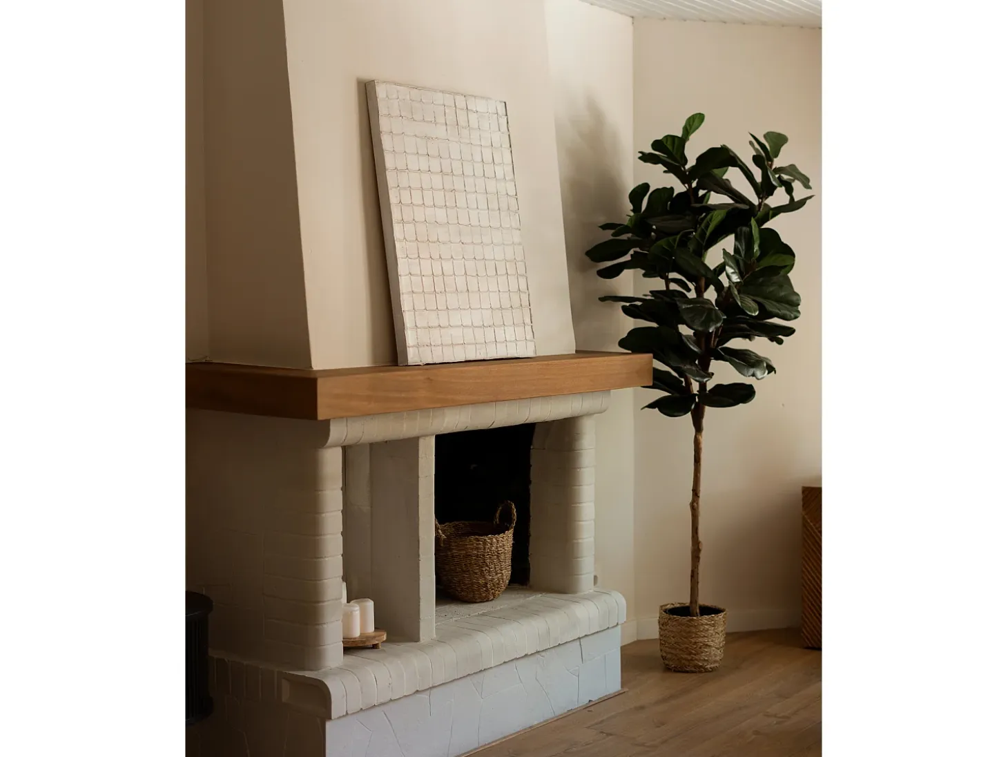 Cuadro decorativo sobre lienzo de algodón pintado artesanalmente con pintura al oleo sin marco de 80x100cm - JAN - DECOWOOD