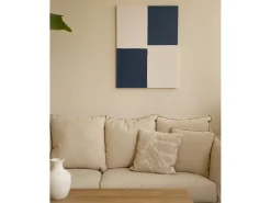 Cuadro decorativo sobre lienzo de algodón con marco de madera blanco pintado artesanalmente con pintura al oleo de 100x150cm - PRISMA - DECOWOOD