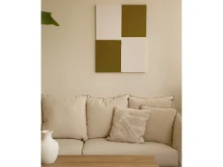 Cuadro decorativo sobre lienzo de algodón con marco de madera negro pintado artesanalmente con pintura al oleo de 80x100cm - PRISMA - DECOWOOD