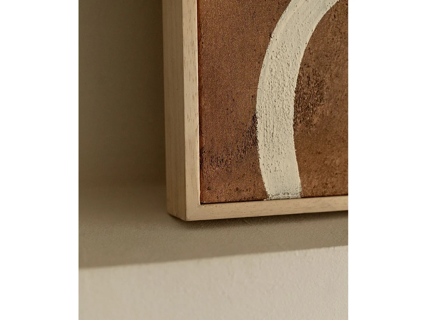 Cuadro decorativo sobre lienzo de algodón con marco de madera blanco pintado artesanalmente con pintura al oleo de 60x80cm - SILVANA - DECOWOOD