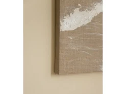 Cuadro decorativo sobre lienzo de lino con marco de madera negro pintado artesanalmente con pintura al oleo de 60x80cm - ADRIANA - DECOWOOD