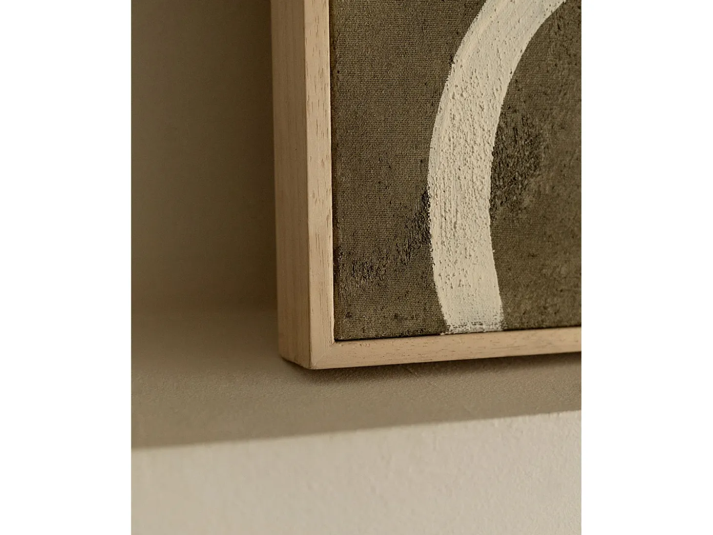 Cuadro decorativo sobre lienzo de algodón con marco de madera marrón oscuro pintado artesanalmente con pintura al oleo de 100x150cm - SILVANA - DECOWOOD