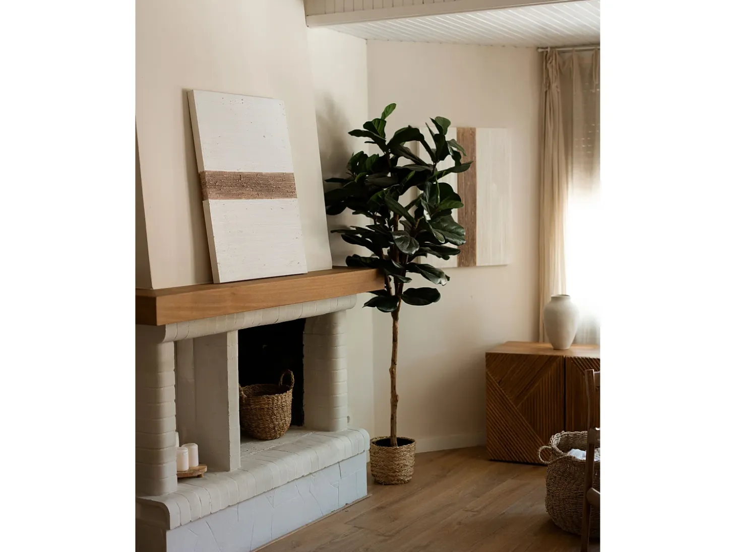 Cuadro decorativo sobre lienzo de algodón con marco de madera negro pintado artesanalmente con pintura al oleo de 100x150cm - BRISA - DECOWOOD