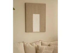 Cuadro decorativo sobre lienzo de lino con marco de madera marrón oscuro pintado artesanalmente con pintura al oleo de 80x100cm - MAYA - DECOWOOD
