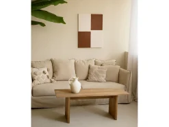 Cuadro decorativo sobre lienzo de algodón con marco de madera blanco pintado artesanalmente con pintura al oleo de 100x150cm - PRISMA - DECOWOOD