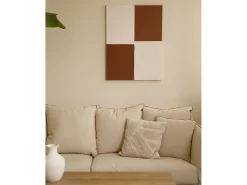 Cuadro decorativo sobre lienzo de algodón con marco de madera blanco pintado artesanalmente con pintura al oleo de 100x150cm - PRISMA - DECOWOOD