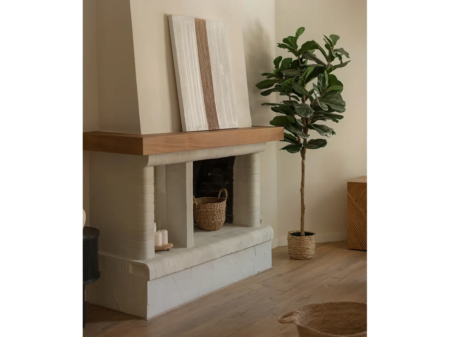 Cuadro decorativo sobre lienzo de algodón con marco de madera negro pintado artesanalmente con pintura al oleo de 60x80cm - TESA - DECOWOOD