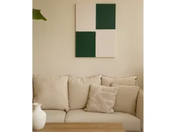 Cuadro decorativo sobre lienzo de algodón con marco de madera blanco pintado artesanalmente con pintura al oleo de 80x100cm - PRISMA - DECOWOOD