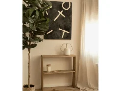 Cuadro decorativo sobre lienzo de algodón con marco de madera negro pintado artesanalmente con pintura al oleo de 60x80cm - SILVANA - DECOWOOD