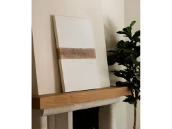 Cuadro decorativo sobre lienzo de algodón con marco de madera marrón oscuro pintado artesanalmente con pintura al oleo de 100x150cm - BRISA - DECOWOOD
