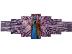 Cuadro en lienzo H375 XL Pavo real (7 unid.), Pavo real