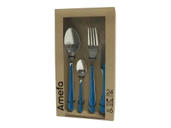 Cubertería de 24 piezas Azul Marino Eclat Nature Amefa Moderna y Brillante