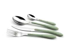 Cubertería de 24 piezas Bistro 1-2-3 con mangos de agua verde