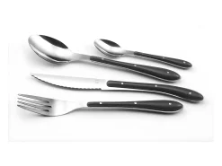 Cubertería de 24 piezas Bistro 1-2-3 Antracita - Mangos coloridos y duraderos de polipropileno