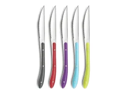 Cubertería de 24 piezas Bistro 1-2-3 Antracita - Mangos coloridos y duraderos de polipropileno