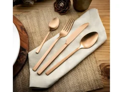 Cubertería de 16 piezas Square Cobre Acero Inoxidable - Ambiente escandinavo y elegante