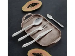 Cubertería Eclat Nature de 24 piezas en madera gris para 6 personas