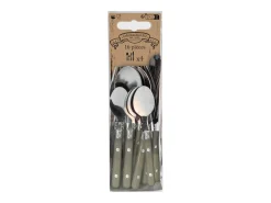 Cubertería Saxo Gris 16 piezas de acero inoxidable para 4 personas
