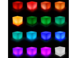 Cubo de luz led con pilas multicolor