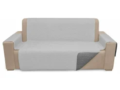 Cubre sofÃ¡ microsatÃ©n Acero-Plata - 1 plaza Respaldo 55cm