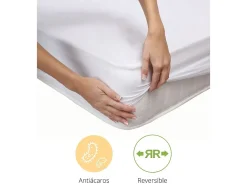 Cubrecolchón acolchado de 135x190-200x26 cm absorbente y transpirable en blanco Zafir