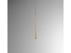 Dafne - Lámpara colgante LED oro 7W 3000K IP20 - Plafón LED de diseño minimalista en aluminio - Fuente de alimentación incluida - L. máx 190cm
