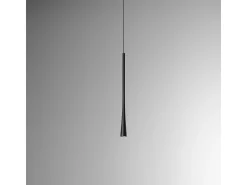 Dafne - Lámpara colgante LED negra 7W 3000K IP20 - Plafón LED de diseño minimalista en aluminio - Fuente de alimentación incluida - L. máx. 190cm