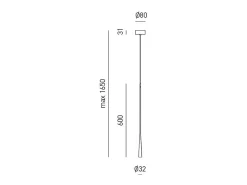 Dafne lámpara colgante LED blanca 7W 3000K IP20 diseño minimalista aluminio fuente incluida largo máx 165cm