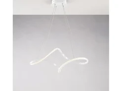Dana - Lámpara de suspensión en metal y aluminio lacado blanco con LED integrado y cables eléctricos orientables L. 65 X 38 - BL328-SBC
