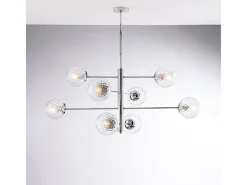 Demetra Suspensión en hierro cromado pulido 8 luces 108 Ø103 BL279-8-CR