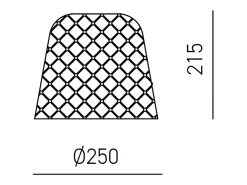 Difusor de cristal ámbar para lámparas colgantes - acabado pantalla transparente, diseño decorativo, casquillo E27 (vidrio pequeño) d.25X21,5