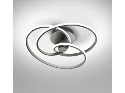 Diva - Plafón LED de diseño moderno 40W regulable - Aluminio titanio, luz cálida 3000K, 2500lm, difusor de silicona