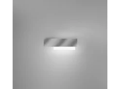 Doha - Aplique LED moderno 15W - Aluminio blanco y acero, luz cálida 3000K, 1270lm, difusor bisatinado, IP20, l.40x13,5cm