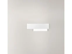 Doha - Aplique LED moderno 15W - Aluminio blanco, luz cálida 3000K, 1270lm, difusor bisatinado, IP20, l.40x13,5cm