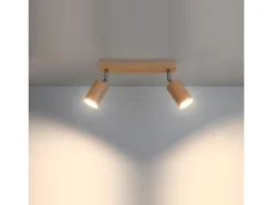Doppio Faretto Incasso Luce Legno Naturale GU10 Foco empotrado Twin Madera Natural GU10