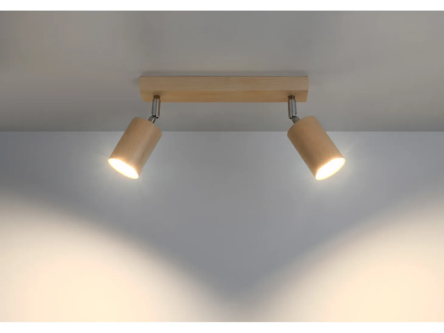 Doppio Faretto Incasso Luce Legno Naturale GU10 Foco empotrado Twin Madera Natural GU10