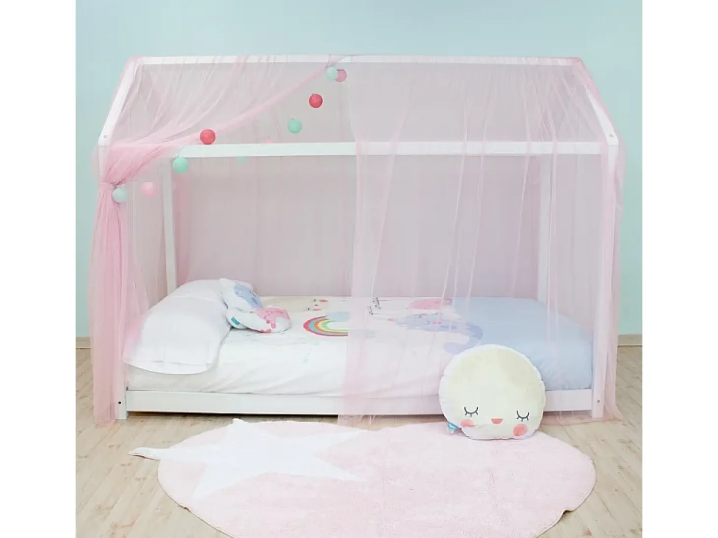 Dosel para Swayer y Montessori tul rosa 200x167cm