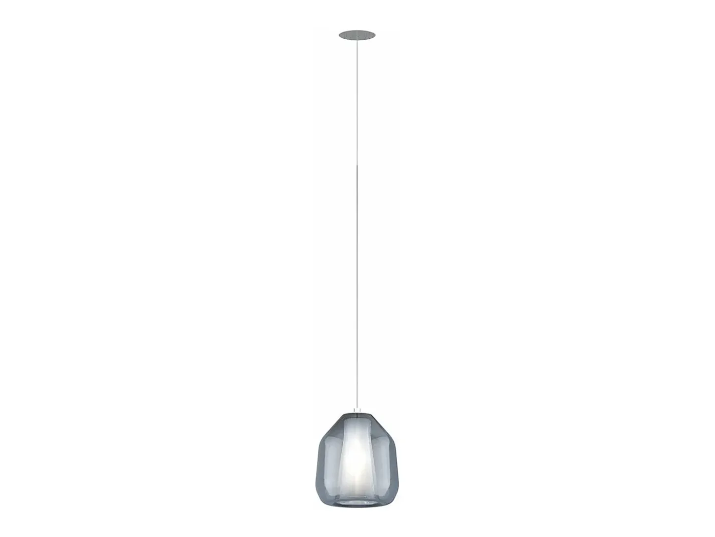 Double Skin Sosp. 1 Luce E27 Con Cavo Cm 250 Beta Blu E Rosone Da Incasso Cromo