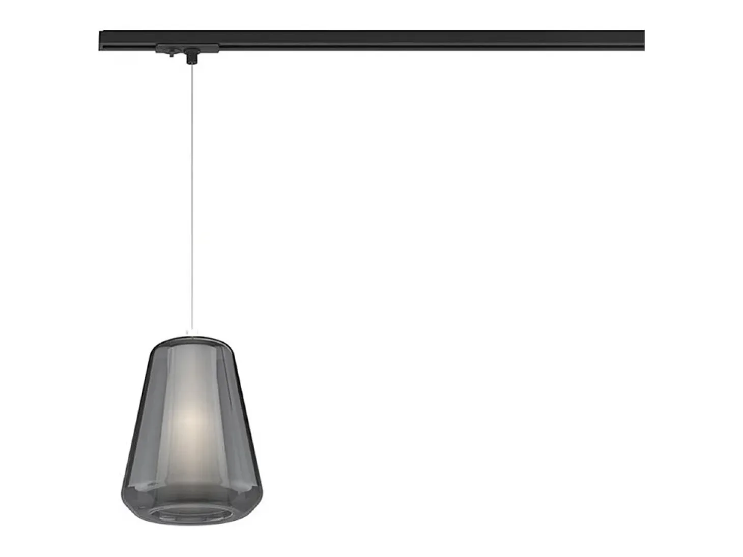 Double Skin Sosp. 1 Luce E27 Con Cavo Cm 250 Gamma Fume E Prendi Corrente Nero Per Binario Mono