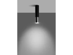 Downlight a plafone Flush Light Nero, Cromo GU10 Downlights de superficie Flush Light Negro, Cromado GU10