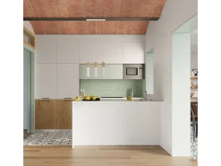 Downlight a plafone Flush Light bianco, legno naturale GU10 Focos empotrables de superficie Flush Light Blanco, Madera natural GU10